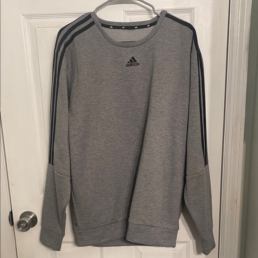 Adidas Men's Crewneck Sweater in Gray and Black​​